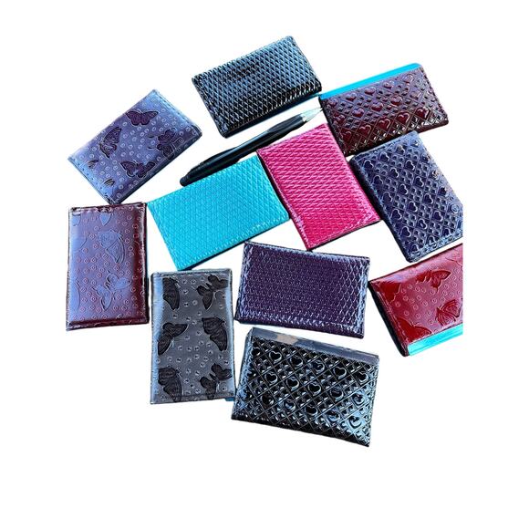 Red Hearts Retro Small New Card Wallet ID Card Holder Never used Deadstock - Picture 16 of 16